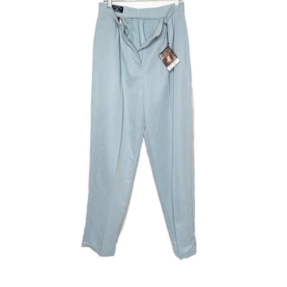 NWT Cutter & Buck Twill Microfiber Pleated Pant Womens Golf Slacks Blue SZ 10/40